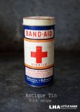 画像1: 【RARE】USA antique アメリカアンティーク ジョンソン&ジョンソン BAND-AID バンドエイド缶 紙筒 ヴィンテージ ブリキ缶 缶 1920-30's  (1)