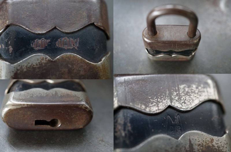 画像3: ITARY antique イタリアアンティーク 刻印入 パドロック 鍵付 ヴィンテージ 南京錠 1940-60's
