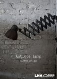 画像1: GERMANY antique SCISSOR LAMP BLACK ドイツアンティーク LBL シザーランプ アコーディオンランプ インダストリアル 工業系 1940-60's (1)