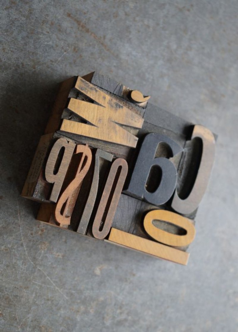 画像2: U.S.A. antique アンティーク木製プリンターブロック【10個】 Ｈ5ｃｍ〜Ｈ3.4ｃｍ スタンプ はんこ 1930-60's 