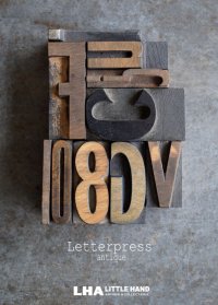 U.S.A. antique アンティーク木製プリンターブロック【10個】 Ｈ5ｃｍ〜Ｈ3.4ｃｍ スタンプ はんこ 1930-60's