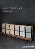 画像1: 【RARE】ENGLAND antique LONDON イギリスアンティーク バスチケット木製ホルダー＆バスチケット 12セット バスチケットラック 1920-40's (1)