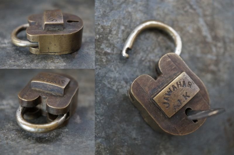画像4: antique アンティーク 刻印入 パドロック 鍵付 ヴィンテージ 南京錠 1940-60's