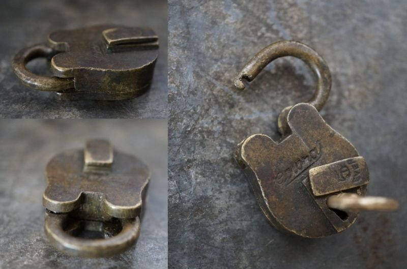 画像4: antique アンティーク 刻印入 パドロック 鍵付 ヴィンテージ 南京錠 1940-60's