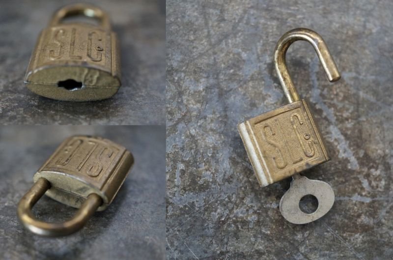 画像5: U.S.A.antique アメリカアンティーク 刻印入 小さなパドロック 鍵付 ヴィンテージ 南京錠 1940-60's