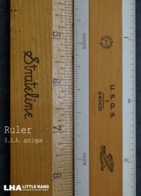 USA antique RULER 木製ルーラー 広告入り 定規 ヴィンテージ 1950-60's