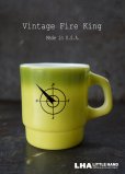 画像1: U.S.A. vintage アメリカヴィンテージ 【Fire-king】 ファイヤーキング ノースウエストバンク 緑・黄緑 マグ マグカップ 1960's (1)