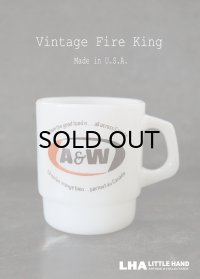 U.S.A. vintage アメリカヴィンテージ 【Fire-king】ファイヤーキング　A&W カナダ マグ マグカップ 1960-76's