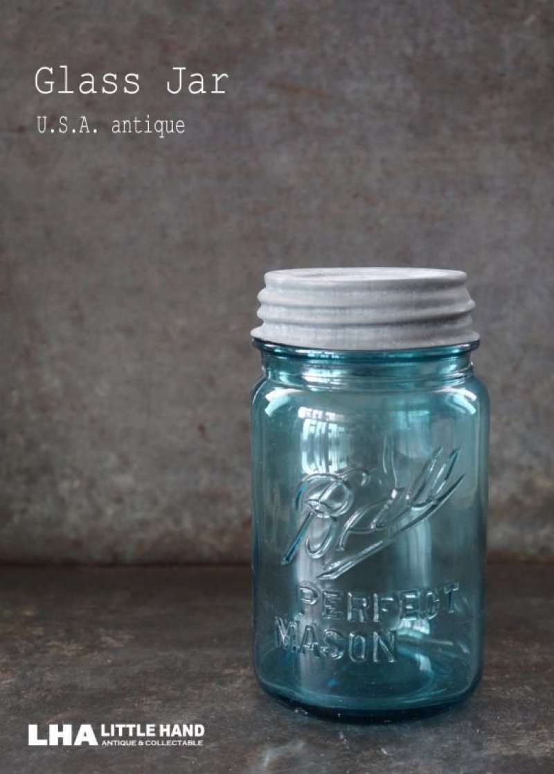 画像1: USA antique アメリカアンティーク BALL ジャー ガラスジャー (S) メイソンジャー保存瓶 ヴィンテージ ガラス瓶 1910-23's
