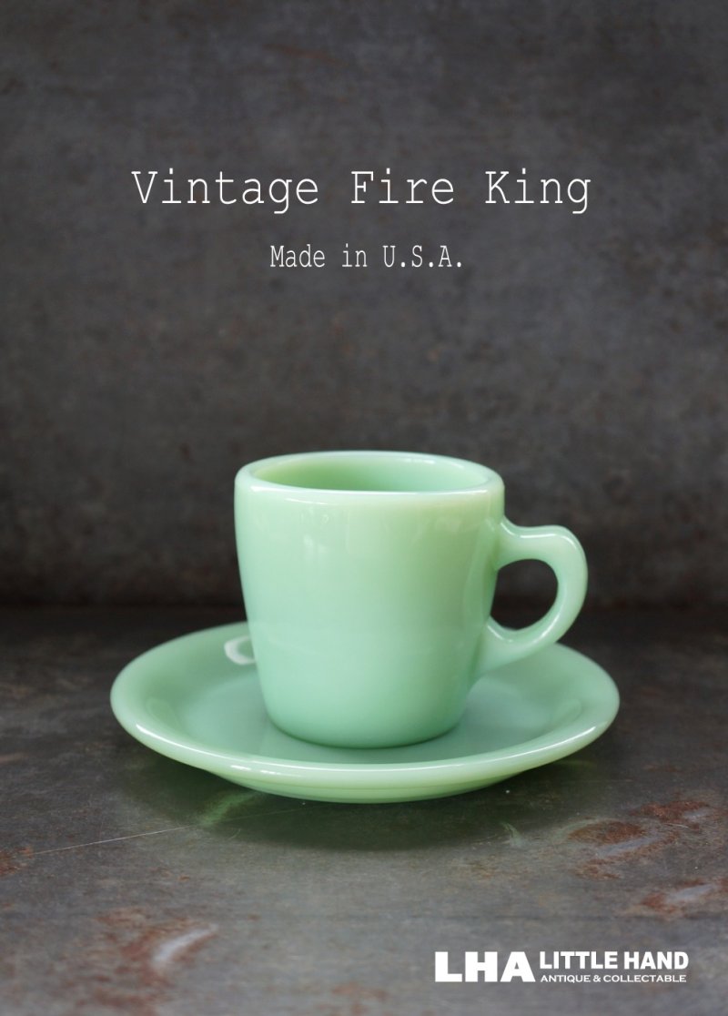 画像1: U.S.A. vintage ヴィンテージ 【Fire-king】 ファイヤーキング ジェダイ ストレート C&S カップ＆ソーサー 1950-60's