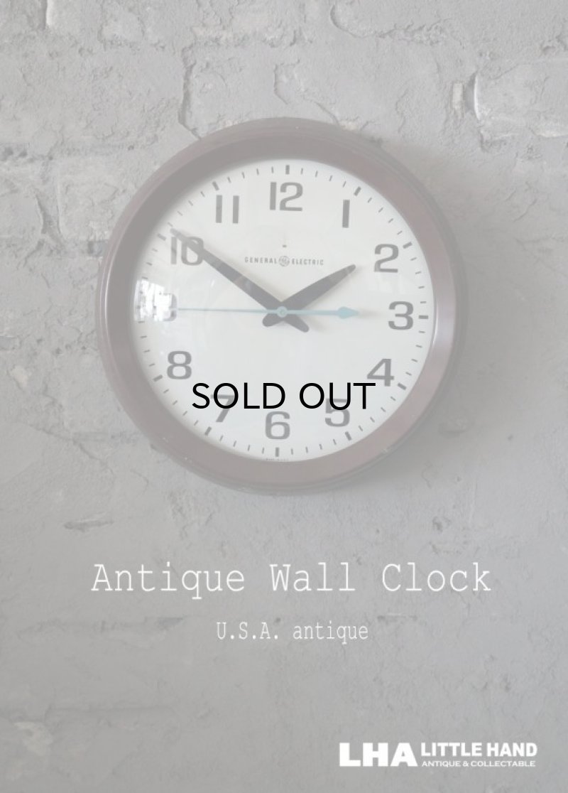 画像1: U.S.A. antique GENERAL ELECTRIC wall clock GE アメリカアンティーク ゼネラル エレクトリック 掛け時計 スクール ヴィンテージ クロック 26.5cm 1960-70's