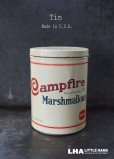 画像1: USA antique Campfire Marshmallows Tin アメリカアンティーク キャンプファイヤ　マシュマロ　ティン缶 ヴィンテージ ブリキ缶 缶 1960-70's  (1)