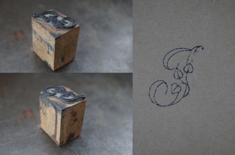 画像3: FRANCE antique Initial Stamp 【F】フランスアンティーク 刺繡用 イニシャルスタンプ アルファベットスタンプ ハンコ 花文字ヴィンテージ1930-40's