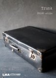 画像1: ENGLAND antique Trunk イギリスアンティーク トランク・スーツケース バッグ ブラック 黒 ヴィンテージ　1950-60's (1)