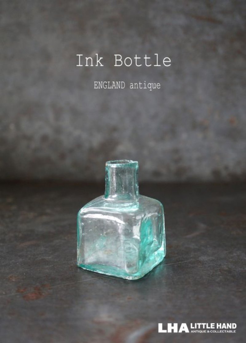 画像1: ENGLAND antique ink Bottle イギリスアンティーク ガラス インクボトル 瓶 ガラスボトル 1890－1910's