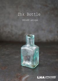 ENGLAND antique Ink Bottle イギリスアンティーク 当時のコルク栓入り ガラス インクボトル 瓶 ガラスボトル 1890－1910's