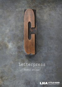 FRANCE antique Letterpress 【G】フランスアンティーク メタルプリンターブロック Ｈ6.3ｃｍ スタンプ はんこ 1890-40's 