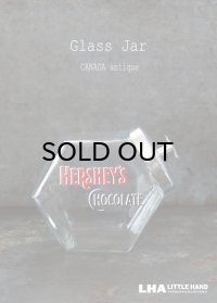 CANADA antique HERSHEY'S CHOCOLATE Glass Jar カナダアンティーク アドバタイジング ガラスジャー グラスキャニスターヴィンテージ 1960's
