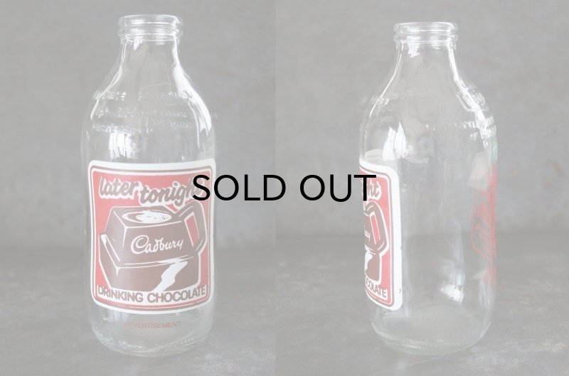 画像2: ENGLAND antique Milk Glass Bottle Cadbury's イギリスアンティーク アドバタイジング ガラス ミルクボトル ミルク瓶 牛乳瓶 ヴィンテージ 1970-80's