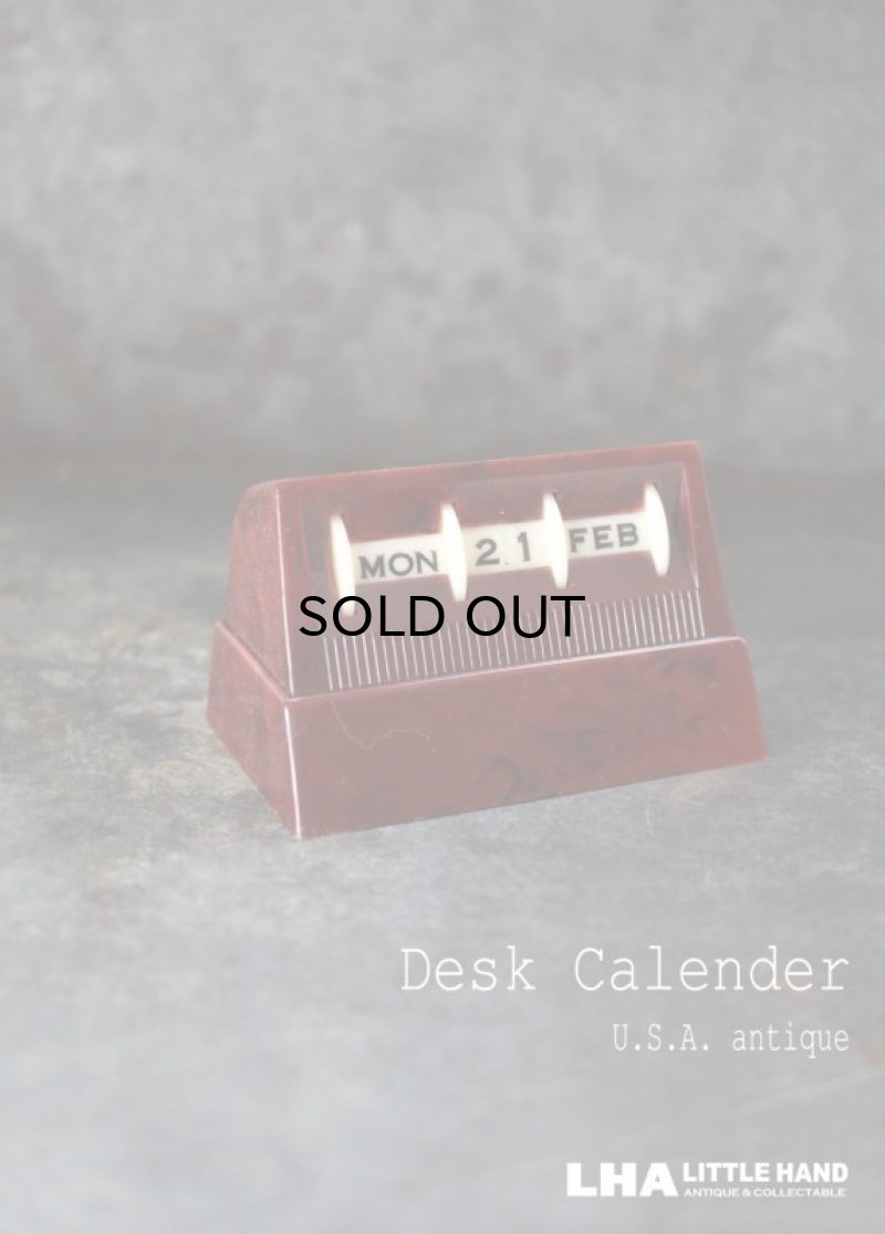 画像1: SALE【40%OFF】U.S.A. antique Desk Calender アメリカアンティーク 万年 ベークライト デスクカレンダー ヴィンテージ1950-60's 卓上 メカニカル カレンダー 暦