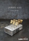 画像1: U.S.A. antique LAUNDRY PINS (small) アメリカアンティーク ナンバー入ランドリーピン8本＆ケースセット セーフティピン ヴィンテージ 1960's  (1)
