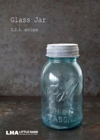 USA antique アメリカアンティーク BALL ジャー ガラスジャー (Ｍ) メイソンジャー保存瓶 ヴィンテージ ガラス瓶 1923-33's
