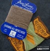 ENGLAND antique Mending イギリスアンティーク 糸カード 糸巻き 2枚セット 台紙付 ヴィンテージ 1930-50's