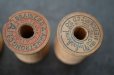 画像4: U.S.A. antique Wooden Spools アメリカアンティーク  英字ロゴ入 刻印入 木製スプール 糸巻き 糸 3個セット  ヴィンテージ 1920-40's (4)