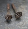 SALE【30%OFF】USA antique Railroad Nails 2pcs アメリカアンティーク レールロード ナンバーネイル 鉄道釘 2本セット 釘 1940-50's