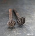 SALE【30%OFF】USA antique Railroad Nails 2pcs アメリカアンティーク レールロード ナンバーネイル 鉄道釘 2本セット 釘 1940-50's