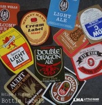ENGLAND antique Brewery Bottle Labels 10pcs イギリスアンティーク 醸造所 ボトルラベル ヴィンテージ 10枚SET デッドストック未使用品 1970-80's