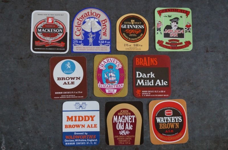 画像2: ENGLAND antique Brewery Bottle Labels 10pcs イギリスアンティーク 醸造所 ボトルラベル ヴィンテージ 10枚SET デッドストック未使用品 1970-80's