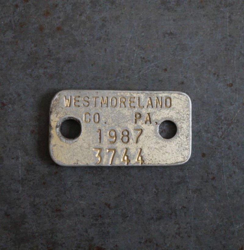 画像2: U.S.A. antique Dog Tag アメリカアンティーク ヴィンテージ ドッグタグ 1987's ロゴ入り ナンバープレート ナンバータグ タグ