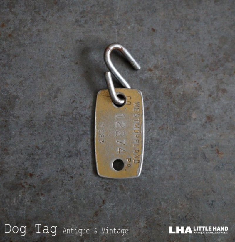 画像1: U.S.A. antique Dog Tag アメリカアンティーク ヴィンテージ ドッグタグ 1983's ロゴ入り ナンバープレート ナンバータグ タグ