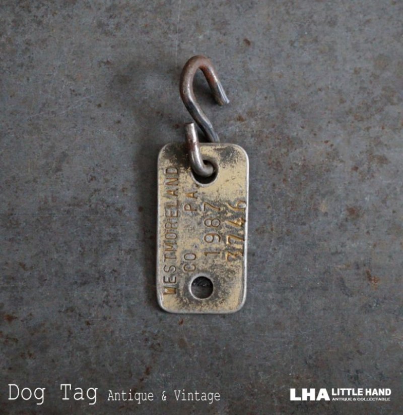 画像1: U.S.A. antique Dog Tag アメリカアンティーク ヴィンテージ ドッグタグ 1987's ロゴ入り ナンバープレート ナンバータグ タグ
