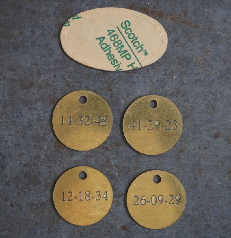 画像4: U.S.A. antique Number Tag アメリカアンティーク ヴィンテージ ロゴ入り ナンバータグ ナンバープレート ブラスタグ 真鍮 タグ 1960-80's 