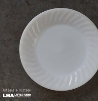 U.S.A. vintage Fire-king White SWIRL Dinner Plate アメリカヴィンテージ ファイヤーキング ホワイト スワール ディナープレート 1951-60's