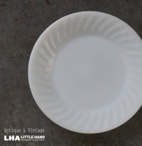 U.S.A. vintage Fire-king White SWIRL Dinner Plate アメリカヴィンテージ ファイヤーキング ホワイト スワール ディナープレート 1951-60's