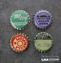 USA antique SODA Bottle Cap Magnets 4pcs アメリカアンティーク ボトルキャップ マグネット 4個SET ヴィンテージ 1950-70's