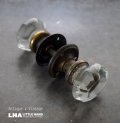 U.S.A. antique Doorknob & Plate アメリカアンティーク 8角形ガラスドアノブ・ドアハンドル＆プレート 1930－60's
