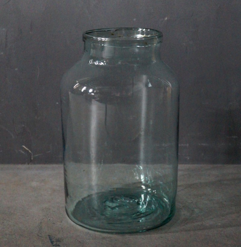 画像2: FRANCE antique Large Glass Bottle フランスアンティーク 大きな ガラスボトル H35cm デミジョンボトル 花瓶 1920-50's