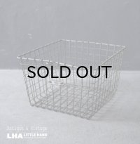 U.S.A. antique Wire Basket アメリカアンティーク ナンバータグ付き ワイヤーバスケット ワイド型 ヴィンテージ 1950-70's 