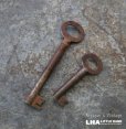 画像1: ENGLAND antique KEYS 2pcs イギリスアンティークキー ヴィンテージキー 小さな鍵 2本セット ヴィンテージ 1900-30s (1)