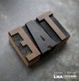 画像1: U.S.A. antique Letterpress EAT アメリカアンティーク 木製プリンターブロック 3個 Ｈ5ｃｍ ヴィンテージ スタンプ ビンテージ はんこ 数字 1900-40's  (1)