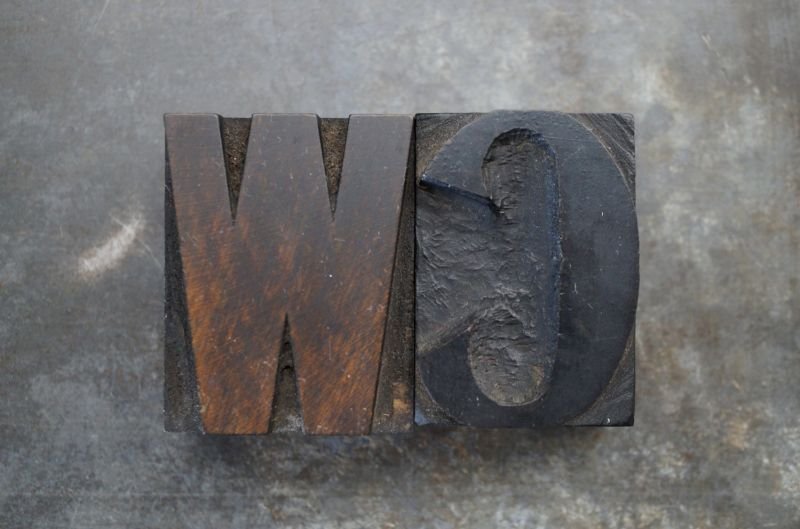 画像2: U.S.A. antique Letterpress WC アメリカアンティーク 木製プリンターブロック 2個 Ｈ5ｃｍ ヴィンテージ スタンプ ビンテージ はんこ 数字 1900-40's 
