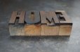 画像4: U.S.A. antique Letterpress HOME アメリカアンティーク 木製プリンターブロック 4個 Ｈ5ｃｍ ヴィンテージ スタンプ ビンテージ はんこ 数字 1900-40's  (4)
