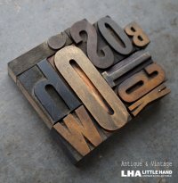 U.S.A. antique Letterpress 10cs アメリカアンティーク 木製プリンターブロック 10個セット H8.5cm〜H2.5cm  ヴィンテージ スタンプ ビンテージ はんこ 1900-60's 
