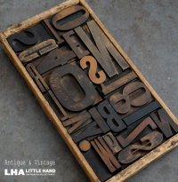 USA・ENGLAND・FRANCE antique Letterpress & Cheese Box アンティーク プリンターブロック【24ピース・チーズボックス木箱付】ビンテージ ヴィンテージ 1900－1960's 