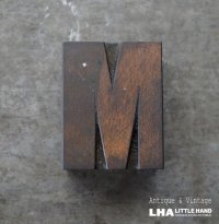 U.S.A. antique Letterpress 【M】アメリカアンティーク 木製プリンターブロック Ｈ5ｃｍ ヴィンテージ スタンプ ビンテージ はんこ 数字 1900-40's 