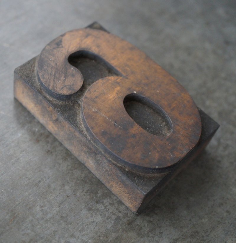 画像3: U.S.A. antique Letterpress 【6】アメリカアンティーク 木製プリンターブロック BIG/Ｈ7.5ｃｍ ヴィンテージ スタンプ ビンテージ はんこ 数字 1900-40's 